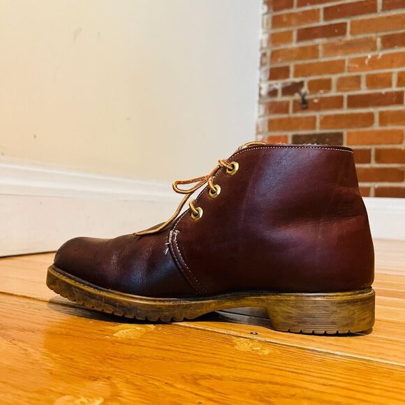 VTG Timberland USA Brown Leather ankle Boots Sherpa Lined Oil Resistant Women's - Picture 9 of 16